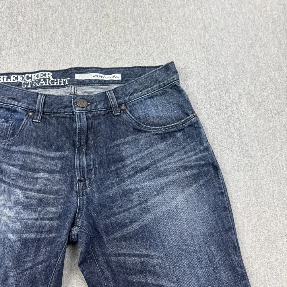 DKNY‎ Jeans Mens 32x32 Blue Denim Bleecker Straight Leg Dark Wash Casual Classic